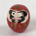 Japanese Papier-Mâché Daruma Figurine Vtg Hariko Round Red Lucky Charm BD973
