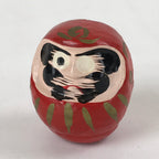 Japanese Papier-Mâché Daruma Figurine Vtg Hariko Round Red Lucky Charm BD973