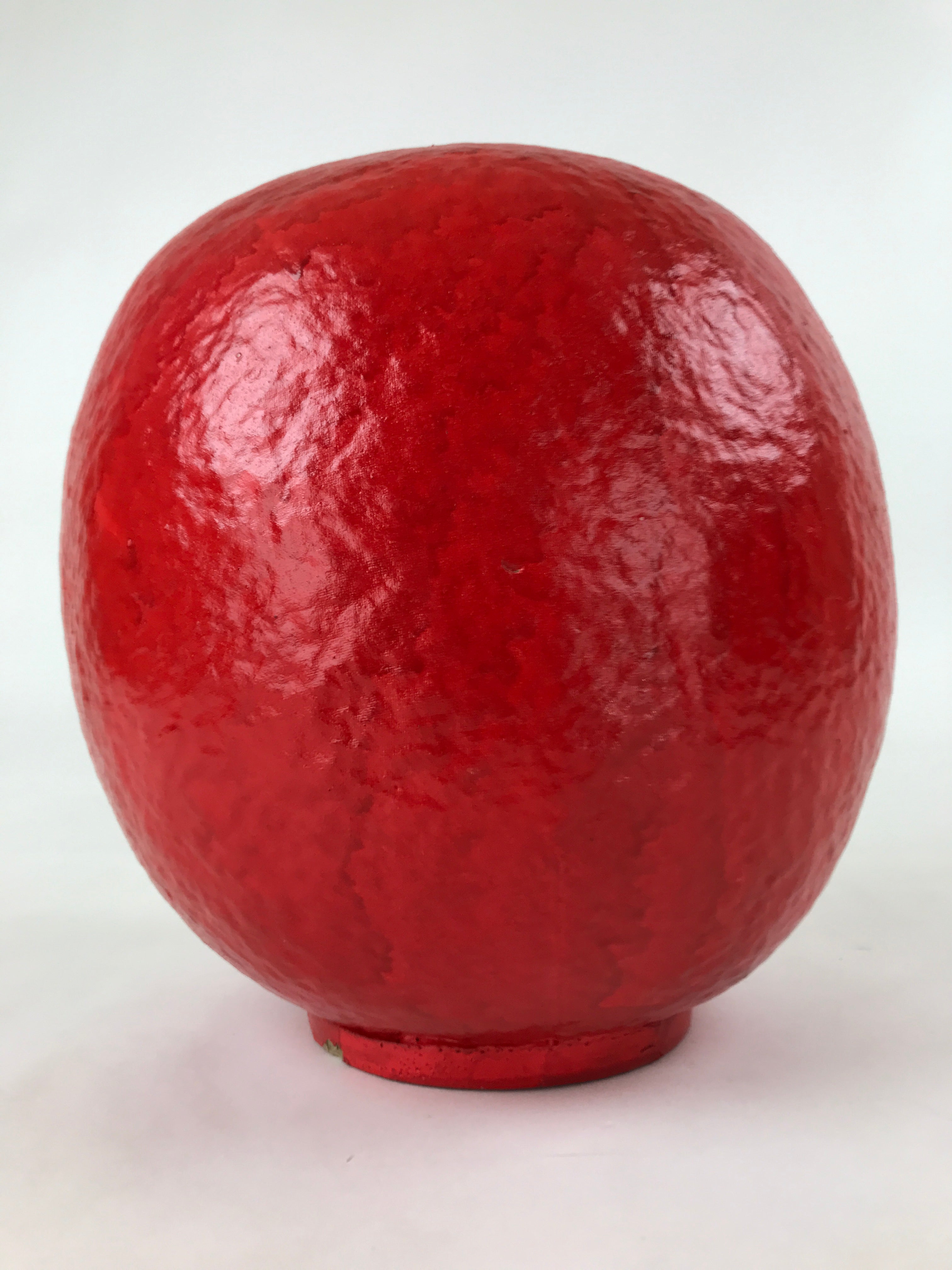 Japanese Papier-Mâché Daruma Statue Vtg Hariko Round Red Lucky Charm BD970