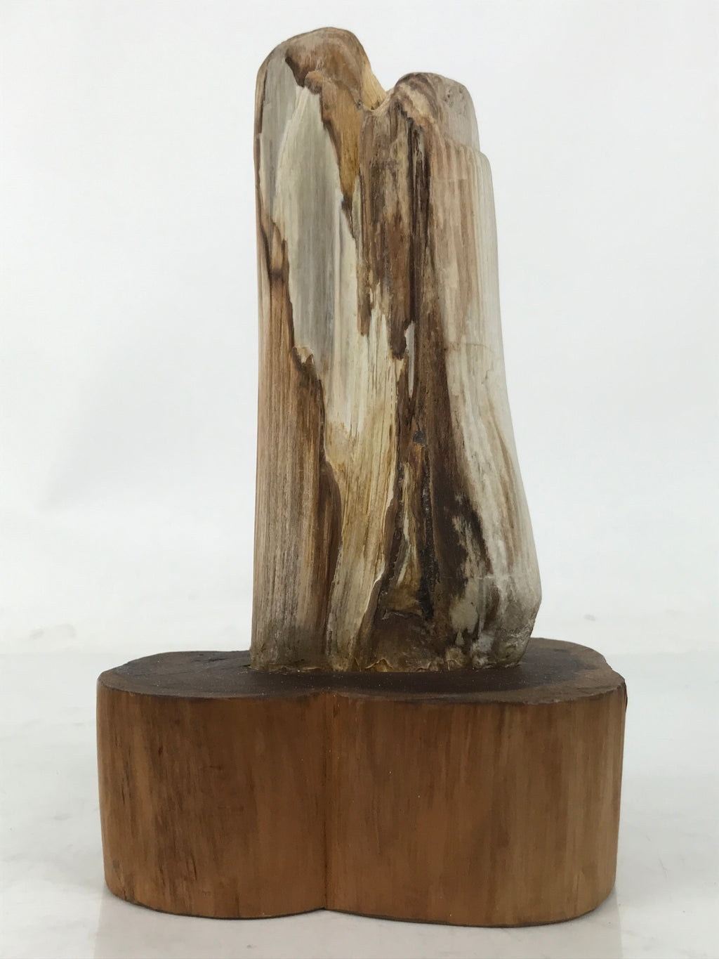 Japanese Petrified Wood Viewing Stone Vtg Zen Buddhist Suiseki Statue JK849