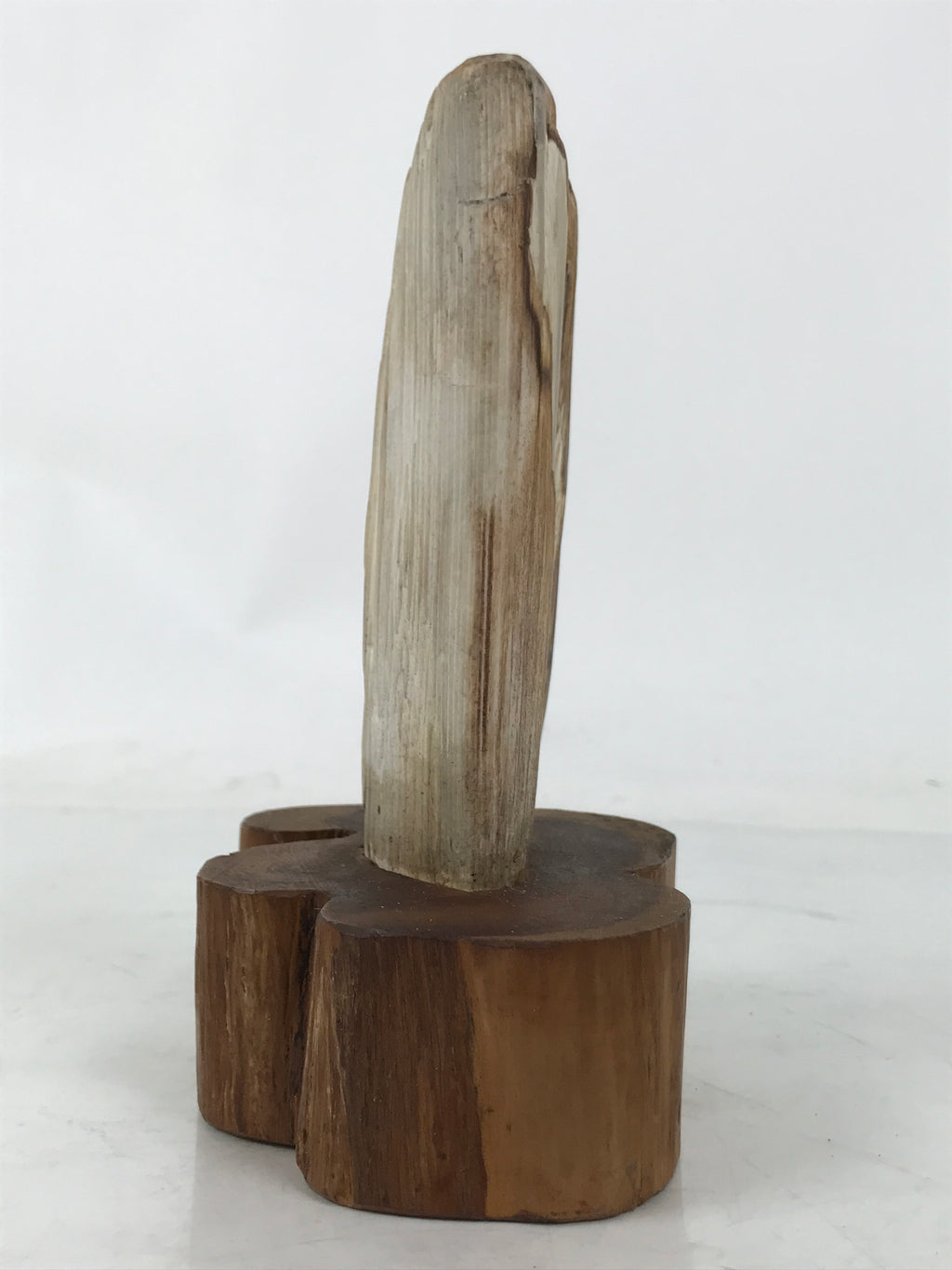 Japanese Petrified Wood Viewing Stone Vtg Zen Buddhist Suiseki Statue JK849