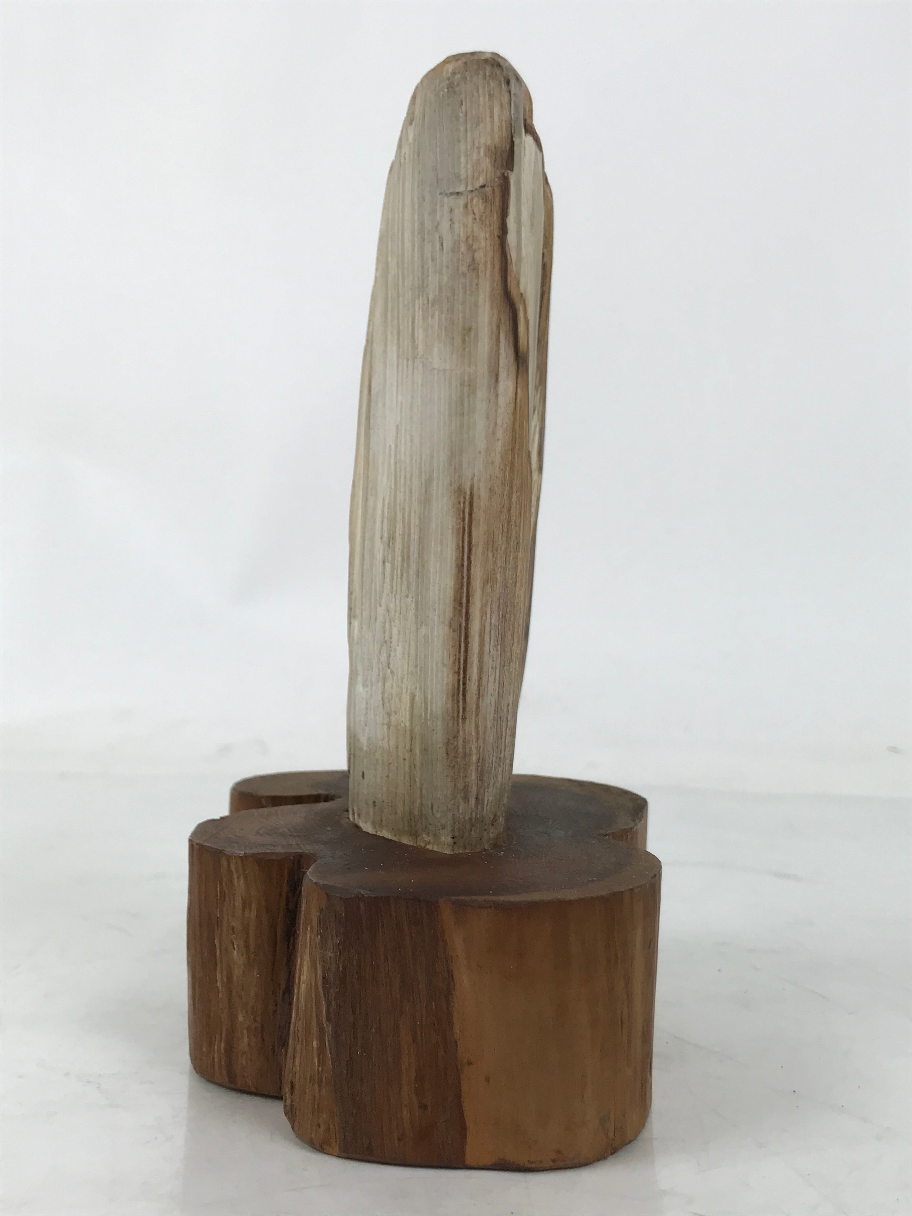Japanese Petrified Wood Viewing Stone Vtg Zen Buddhist Suiseki Statue JK849