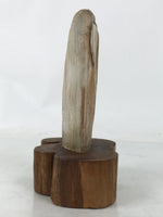 Japanese Petrified Wood Viewing Stone Vtg Zen Buddhist Suiseki Statue JK849