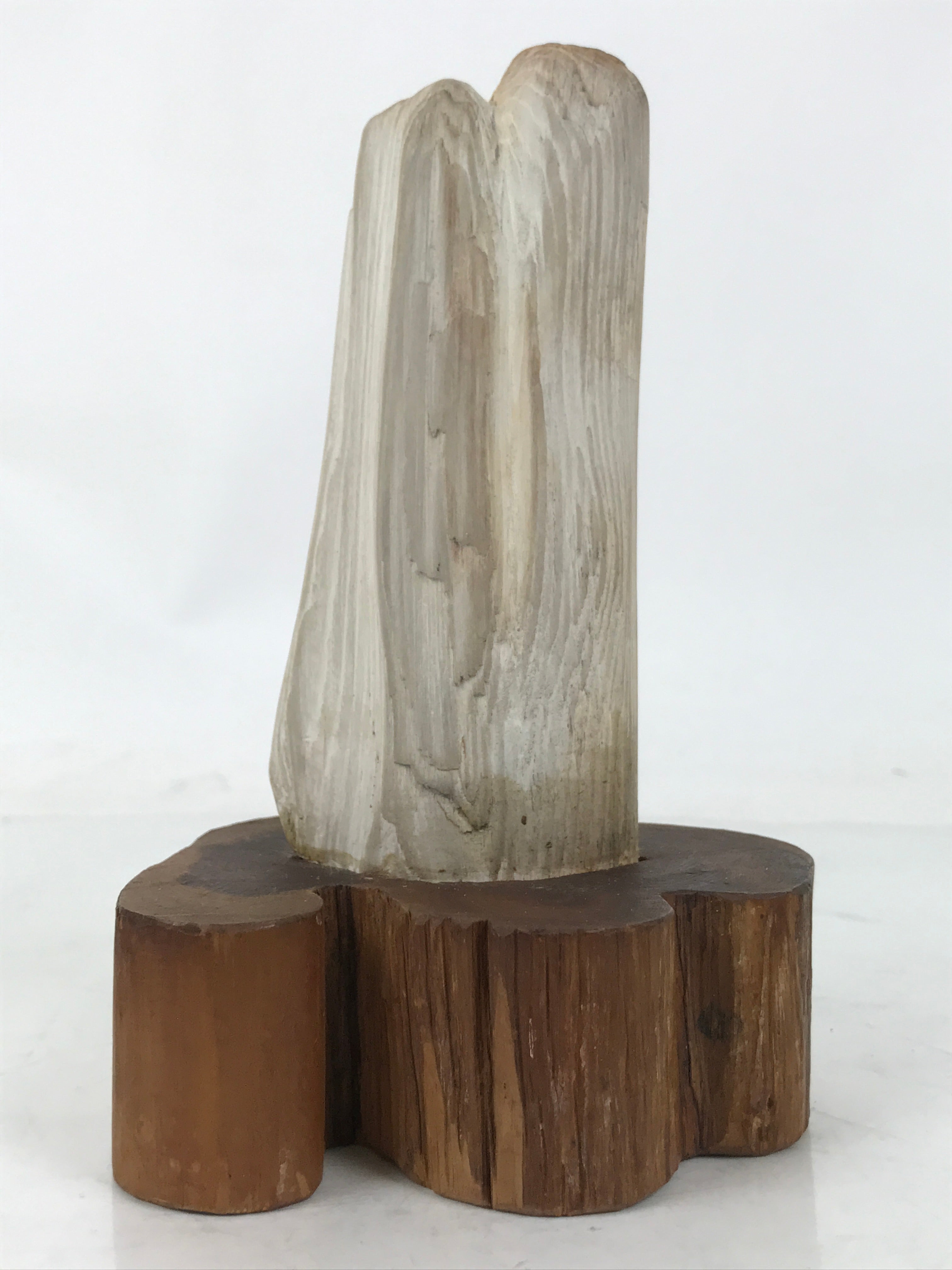 Japanese Petrified Wood Viewing Stone Vtg Zen Buddhist Suiseki Statue JK849