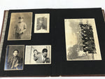 Japanese Photo Album C1950 Vtg Family Group Portrait Sepia Black Paper AB133
