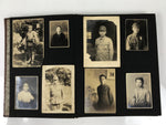 Japanese Photo Album C1950 Vtg Family Group Portrait Sepia Black Paper AB133