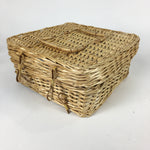 Japanese Picnic Basket Set For 5 Person Vtg Blue Picture Plate Spoon Place Mat J