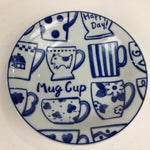 Japanese Picnic Basket Set For 5 Person Vtg Blue Picture Plate Spoon Place Mat J