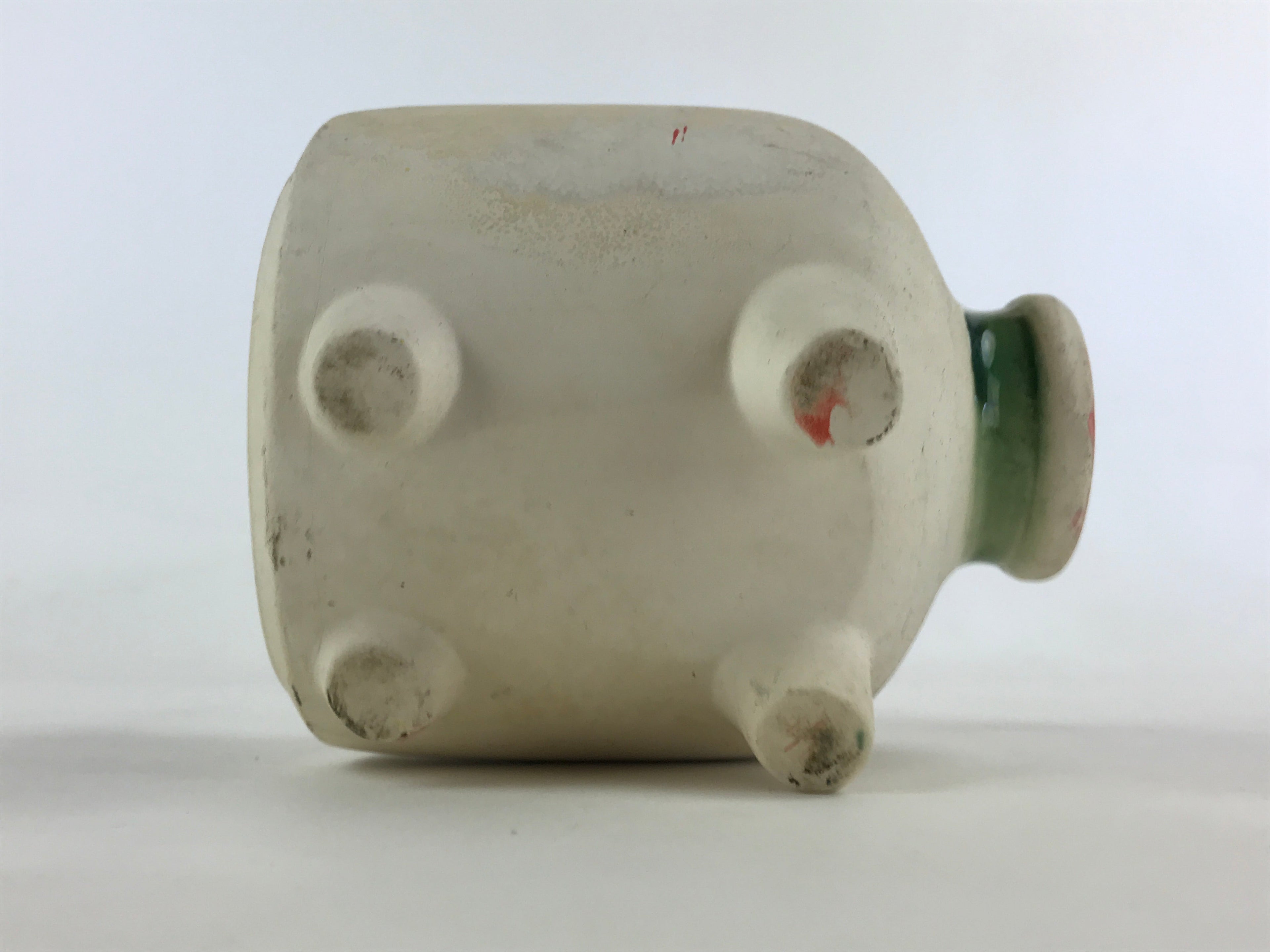 Japanese Pig Kayariki Incense Burner Vtg Kayari Buta Senko Green Beige JK565