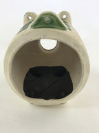 Japanese Pig Kayariki Incense Burner Vtg Kayari Buta Senko Green Beige JK565