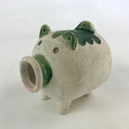 Japanese Pig Kayariki Incense Burner Vtg Kayari Buta Senko Green Beige JK565
