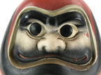 Japanese Plaster Daruma Piggy Bank Saving Box Vtg Figurine Red Auspicious BD912