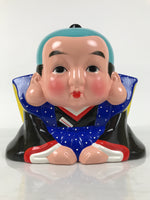 Japanese Plaster Fukusuke Doll Piggy Bank Statue Lucky Charm Vtg Okimono ST82