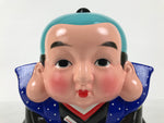 Japanese Plaster Fukusuke Doll Piggy Bank Statue Lucky Charm Vtg Okimono ST82