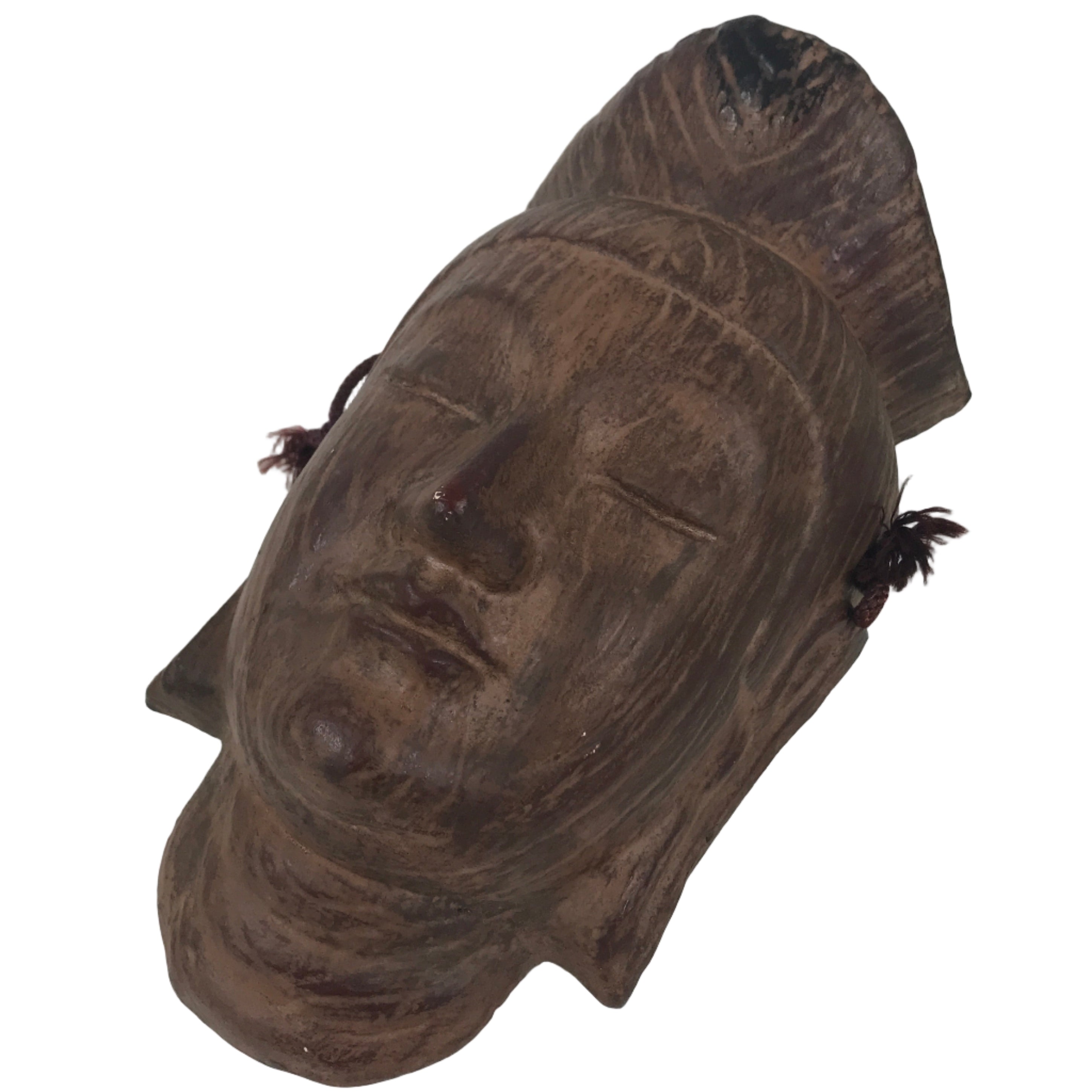 Japanese Plaster Kannon Maitreya Bodhisattva Mask Vtg Buddhist Wall Decor OM95