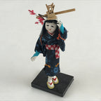 Japanese Plaster Kimono Lady Doll Kyo Ningyo Flower Dance Praying Rain BD887