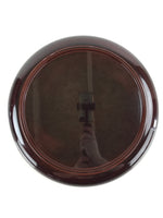 Japanese Plastic Resin Serving Tray Vtg Large Obon Dark Brown Round Tea UR891