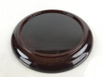 Japanese Plastic Resin Serving Tray Vtg Large Obon Dark Brown Round Tea UR891