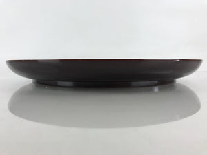 Japanese Plastic Resin Serving Tray Vtg Large Obon Dark Brown Round Tea UR891