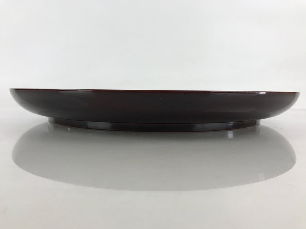 Japanese Plastic Resin Serving Tray Vtg Large Obon Dark Brown Round Tea UR891