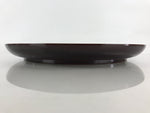 Japanese Plastic Resin Serving Tray Vtg Large Obon Dark Brown Round Tea UR891