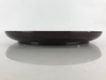 Japanese Plastic Resin Serving Tray Vtg Large Obon Dark Brown Round Tea UR891