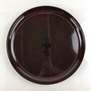 Japanese Plastic Resin Serving Tray Vtg Large Obon Dark Brown Round Tea UR891