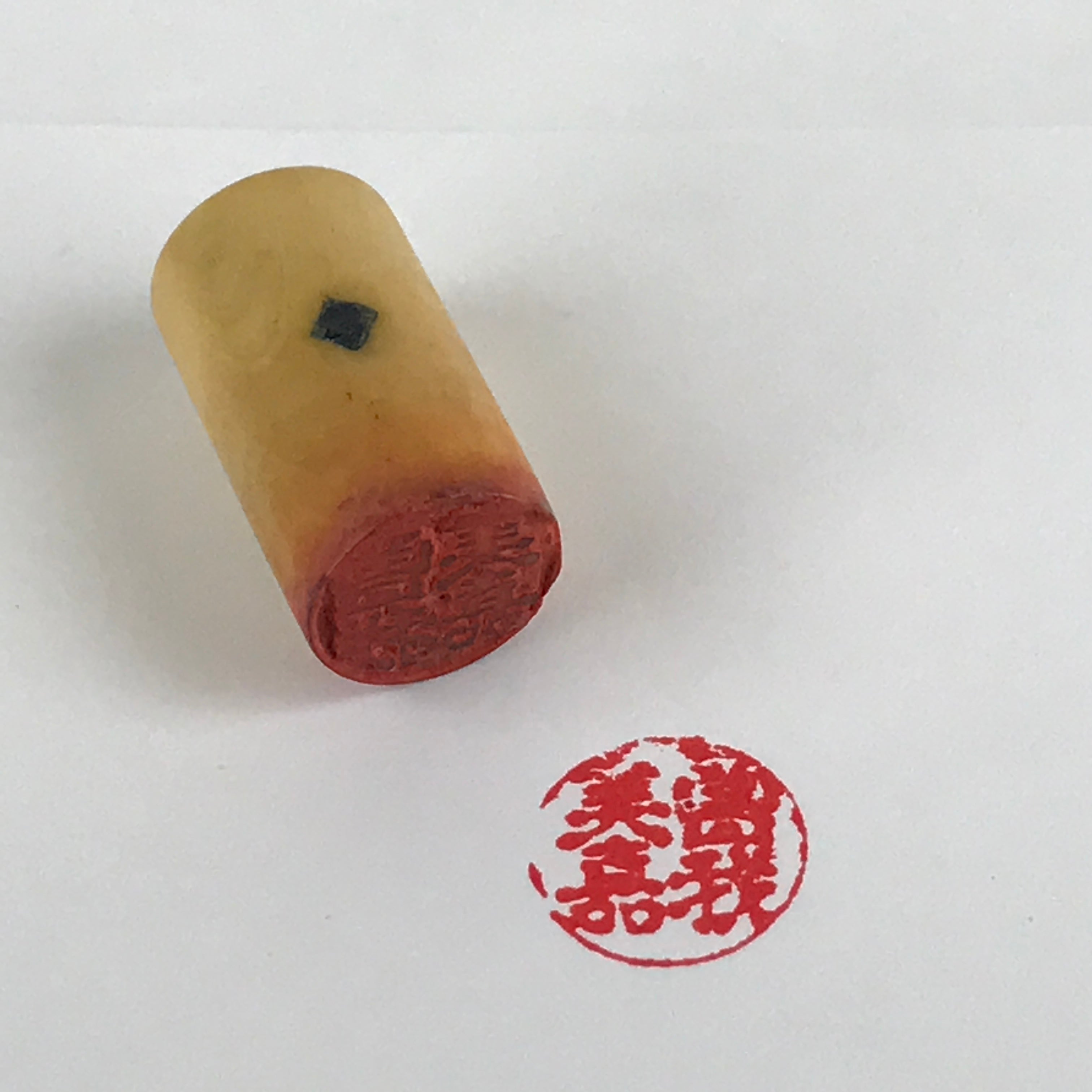 Japanese Plastic Stamp Hanko Inkan Vtg Seal Personal Name Full Name Kanji HS135