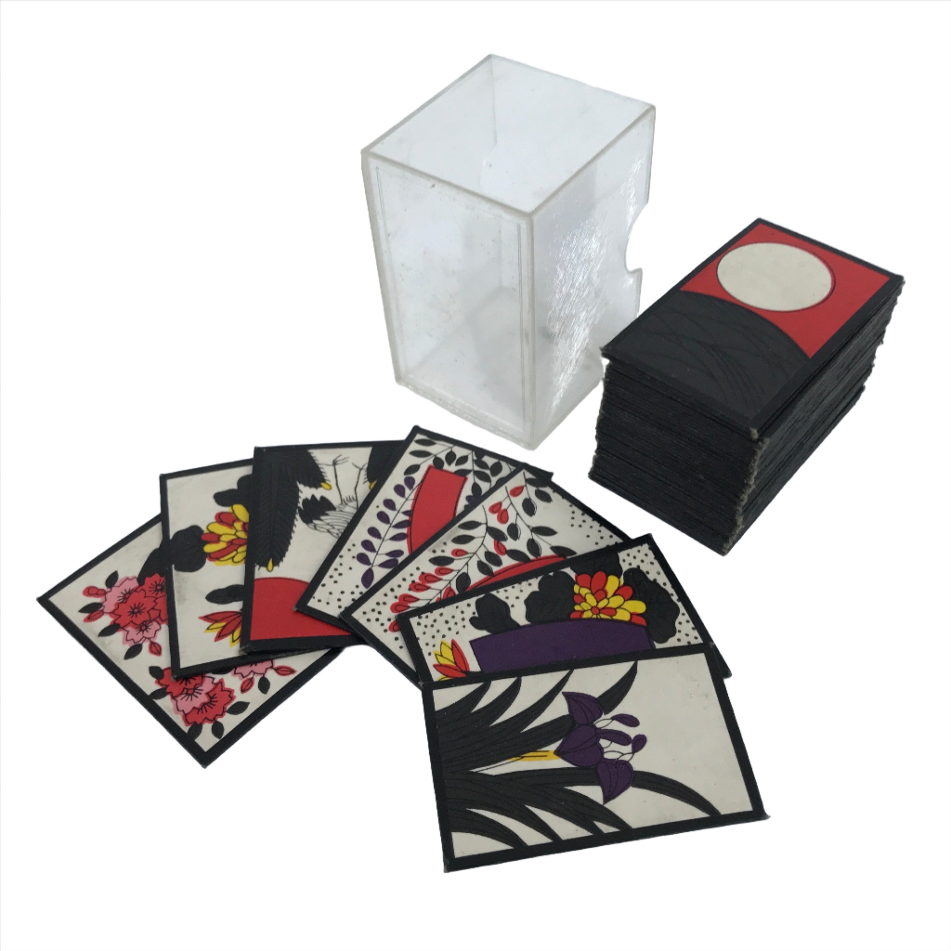 Japanese Playing Cards Hanafuda Game Vtg Nintendo Plastic Boxed Karuta JK693