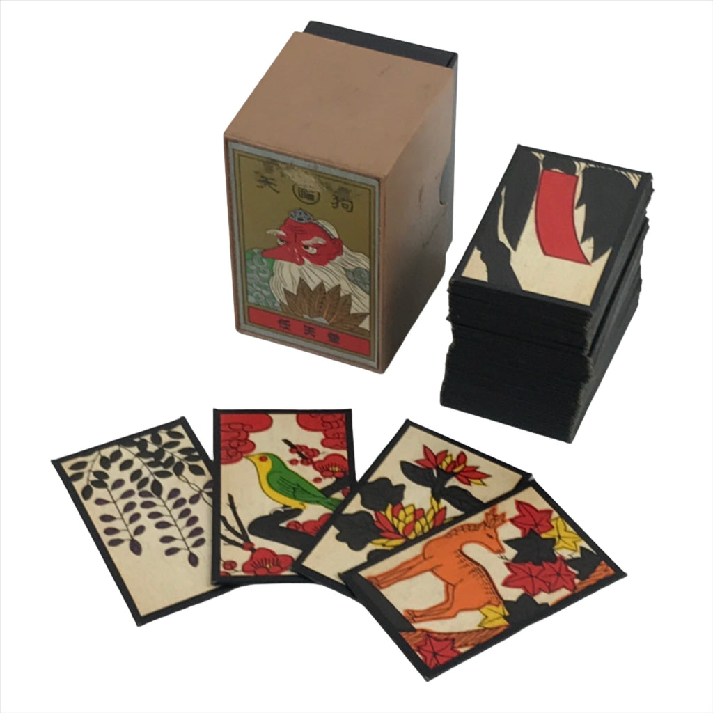 Japanese Playing Cards Hanafuda Game Vtg Nintendo Plastic Boxed Karuta JK702