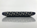 Japanese Pleather Woven Fabric Clutch Wallet Vtg Gamaguchi Clasp Blue Beige KB84