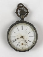 Japanese Pocket Watch Vtg Kaichu-Dokei Open Face Type Standard Style Silver JK54