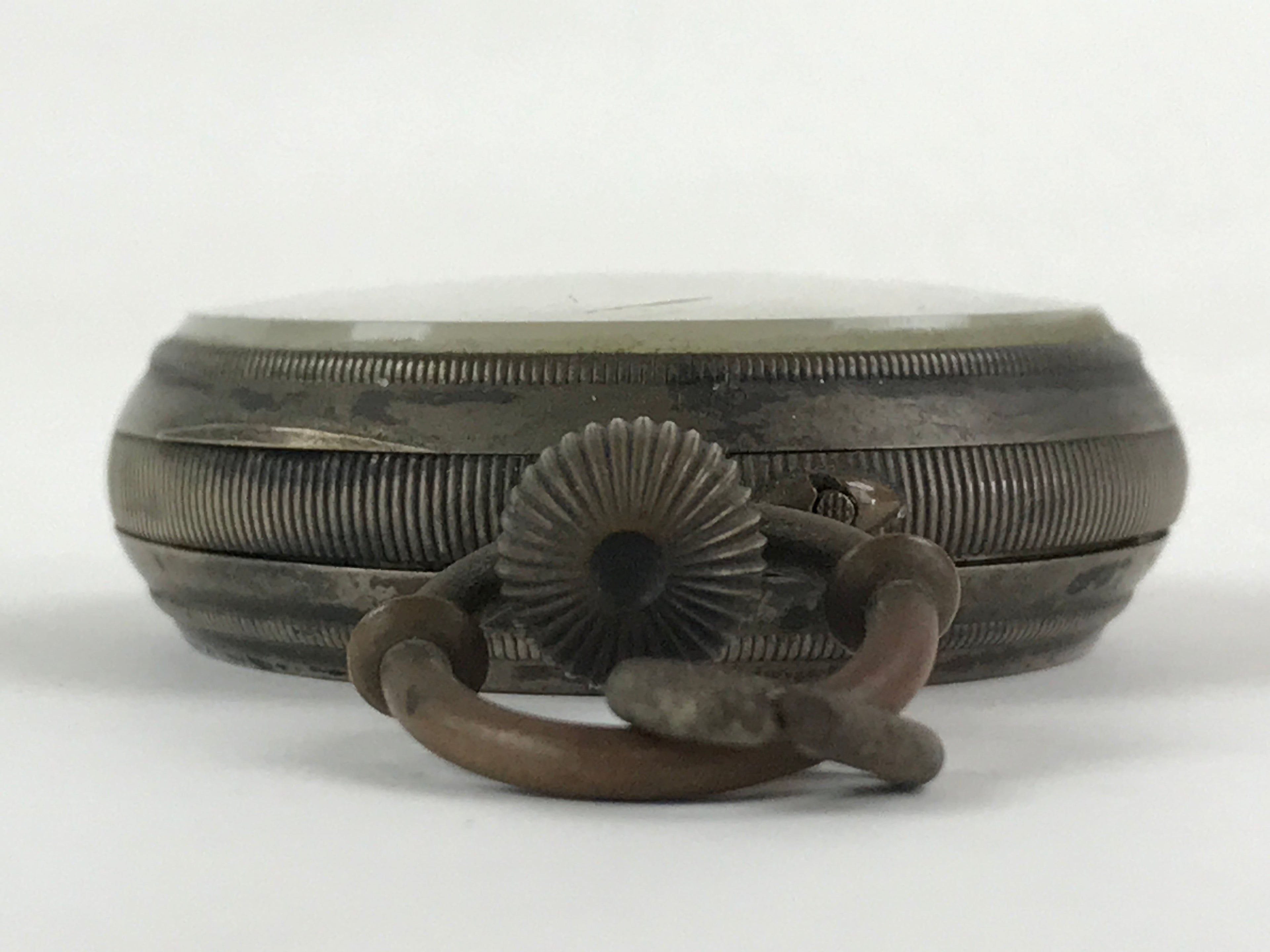 Japanese Pocket Watch Vtg Kaichu-Dokei Open Face Type Standard Style Silver JK54