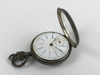 Japanese Pocket Watch Vtg Kaichu-Dokei Open Face Type Standard Style Silver JK54