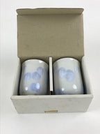 Japanese Porcelain 2pc Teacups Keikichi Japan Kyo Ware Crystal Glaze Vtg Yunomi