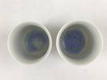 Japanese Porcelain 2pc Teacups Keikichi Japan Kyo Ware Crystal Glaze Vtg Yunomi