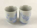 Japanese Porcelain 2pc Teacups Keikichi Japan Kyo Ware Crystal Glaze Vtg Yunomi