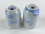 Japanese Porcelain 2pc Teacups Keikichi Japan Kyo Ware Crystal Glaze Vtg Yunomi
