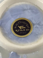 Japanese Porcelain 2pc Teacups Keikichi Japan Kyo Ware Crystal Glaze Vtg Yunomi