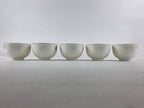 Japanese Porcelain 5 Teacups Set Vtg White Yunomi For Summer Kyusu Sencha PX694