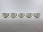 Japanese Porcelain 5 Teacups Set Vtg White Yunomi For Summer Kyusu Sencha PX694