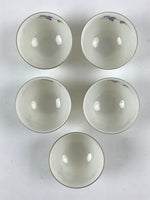 Japanese Porcelain 5 Teacups Set Vtg White Yunomi For Summer Kyusu Sencha PX694