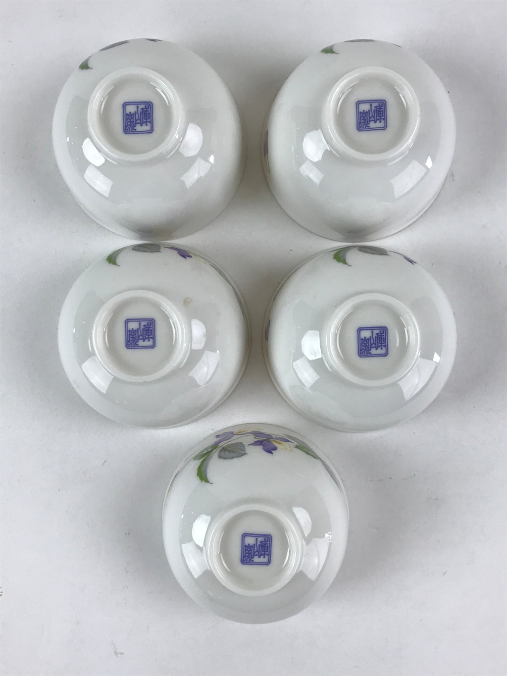 Japanese Porcelain 5 Teacups Set Vtg White Yunomi For Summer Kyusu Sencha PX694