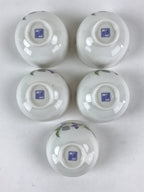 Japanese Porcelain 5 Teacups Set Vtg White Yunomi For Summer Kyusu Sencha PX694