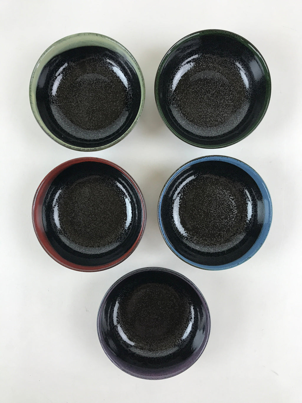 Japanese Porcelain 5pc Bowl Kobachi Black Brown Leaf Yuteki Tenmoku Glaze PX699