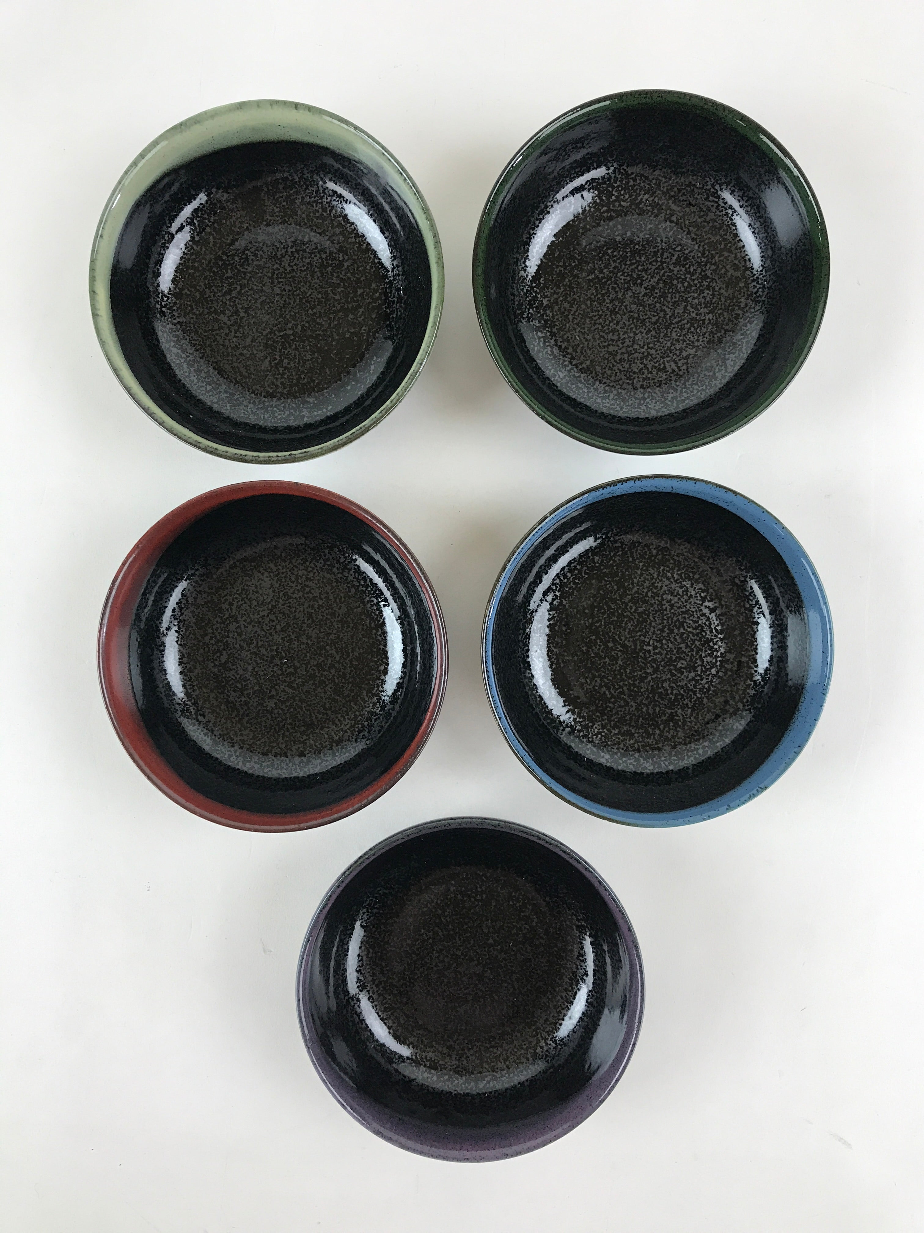 Japanese Porcelain 5pc Bowl Kobachi Black Brown Leaf Yuteki Tenmoku Glaze PX699