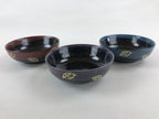 Japanese Porcelain 5pc Bowl Kobachi Black Brown Leaf Yuteki Tenmoku Glaze PX699