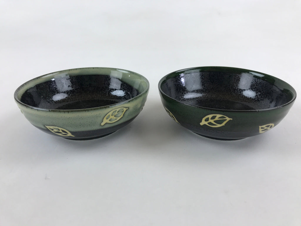 Japanese Porcelain 5pc Bowl Kobachi Black Brown Leaf Yuteki Tenmoku Glaze PX699