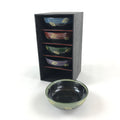 Japanese Porcelain 5pc Bowl Kobachi Black Brown Leaf Yuteki Tenmoku Glaze PX699