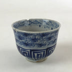 Japanese Porcelain Arita Ware Sometsuke Teacup Vtg Yunomi Flower Sencha TC395